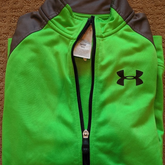 Green and Grey Youth Under Armour Track Jacket - Picture 4 of 6